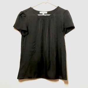 LOFT Short Sleeved Black Blouse Sz S